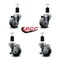 Service Caster 3'' Thermoplastic Rubber Wheel Swivel 1-1/2'' Expanding Stem Caster Set 2 Brakes, 4PK SCC-EX20S314-TPRB-2-TLB-2-112 - alternate 4